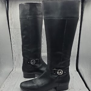 MICHAEL Michael Kors Harland black leather riding boots